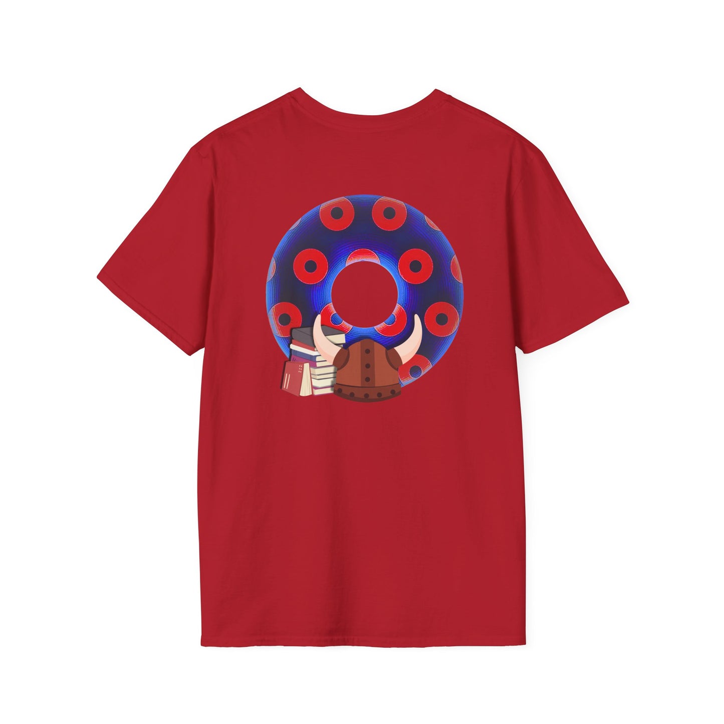 Classic Donut Tee - Unisex Soft-Style - "El Fuego Donut" - paradoxical blue/red donut