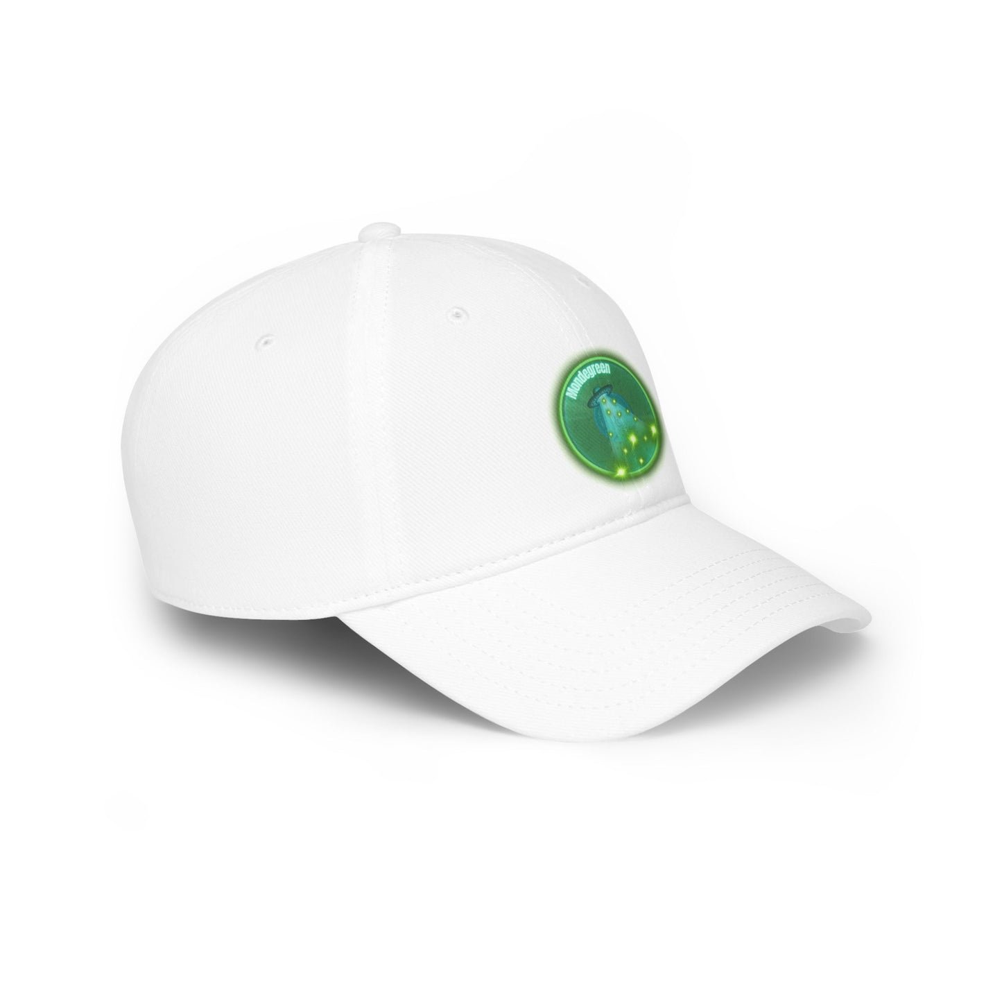Lumpy Donut Baseball Cap - "Close Encounters of the Delaware Kind" - variant 1 - vivid green record donut w/