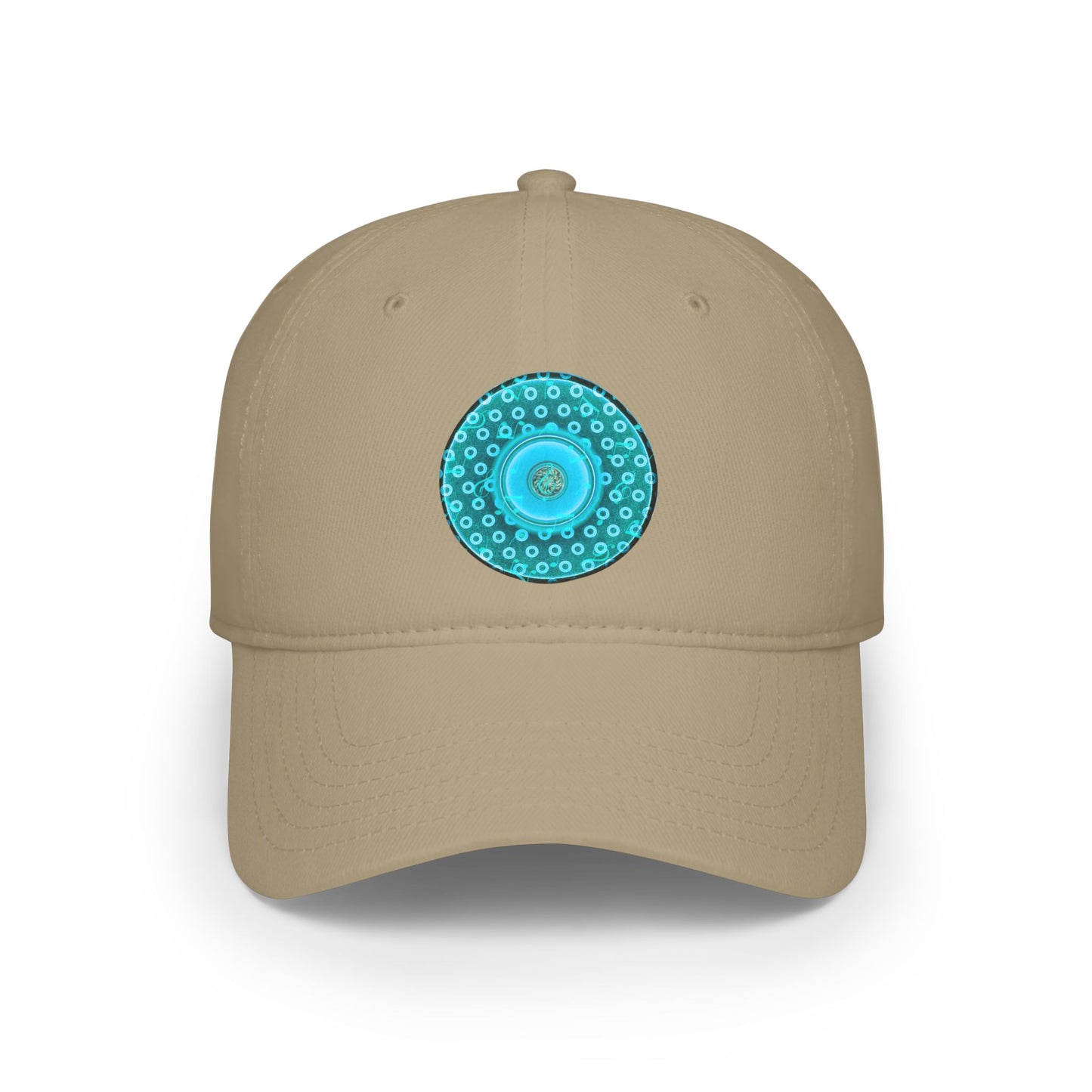 Lumpy Donut Baseball Cap - "A Donut, I thought I heard the Ocean Sing" - aquamarine/teal paradoxical rustic donut w/