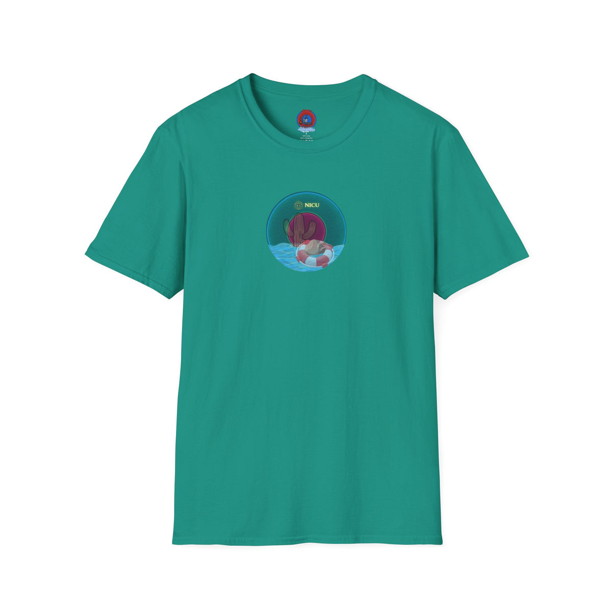 Classic Donut Tee - Unisex Soft-Style - "Masonic Donut of Rites" - series 1.0  - vivid dark teal donut
