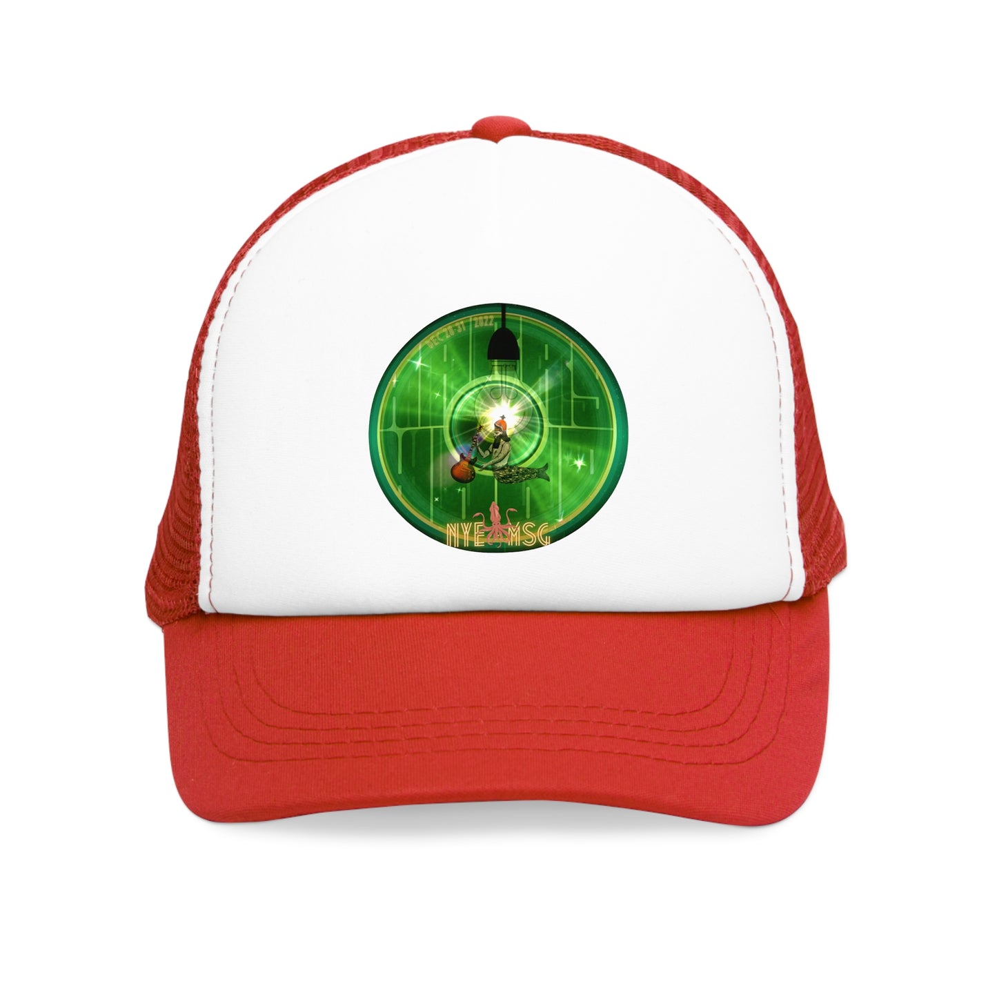 Lumpy Trucker Hat - "Where'd Harry Go? He Left This Hat" - variant 5 w/light bulb, Oannes - NYE MSG 2022 edition - green donuts