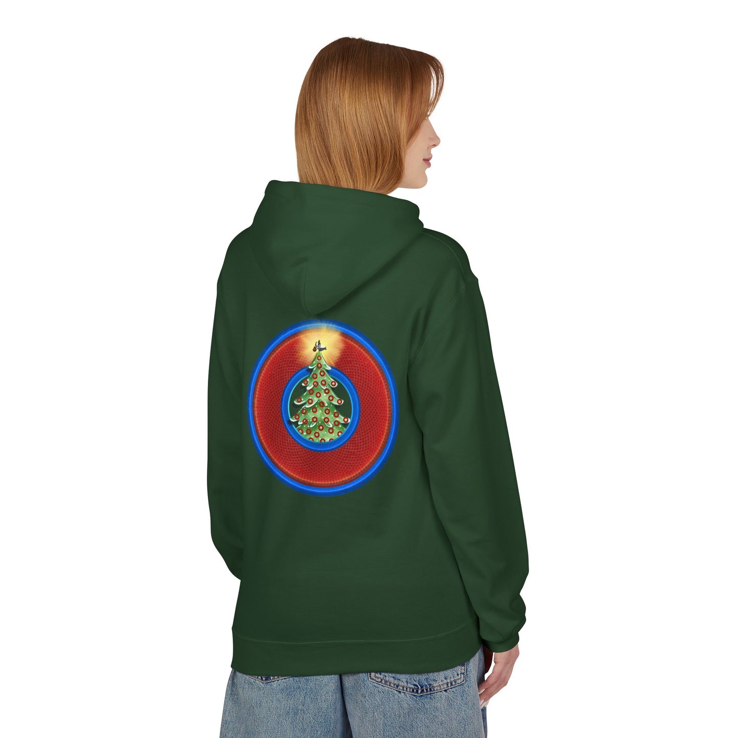 Fleece Harry Hoodies [Midweight Soft-style] - "It's Always Phishmas in Philly" - red rustic donut