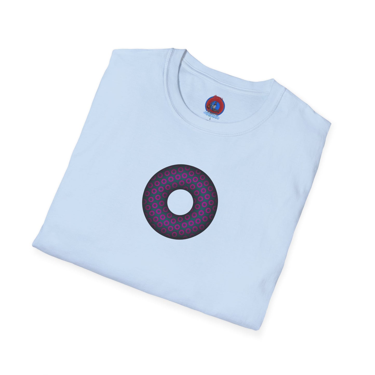 Plain Donuts/Unisex Soft-Style - "Plain Paradoxical Grided Donuts" - dark magenta/faded navy donuts