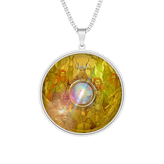 Lump's Heady Donut Necklace - 1" x 1" Stainless Steel Pendant - "The Impaling Donut Pendant " - gold symmetrical donut