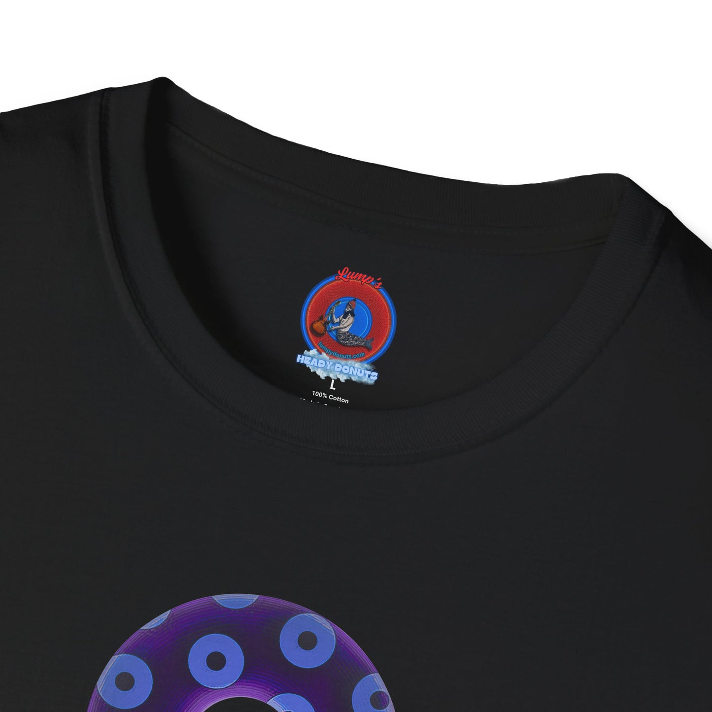 Plain Donuts/Unisex Soft-Style - "Plain Blimpy Paradoxical Donuts" - dark purple/Carolina blue donuts