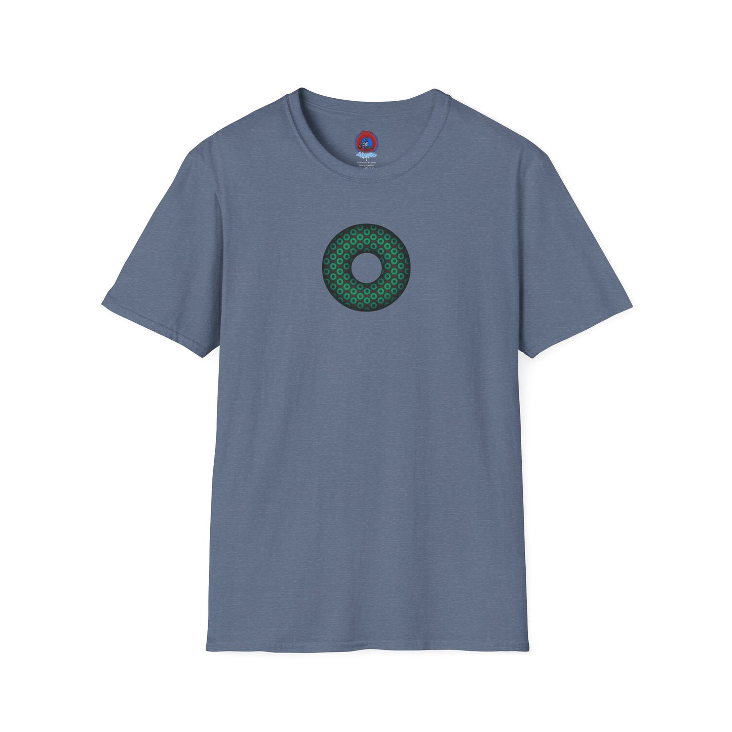 Plain Donuts/Unisex Soft-Style - "Plain Paradoxical Grided Donuts" - green/dark gray donuts