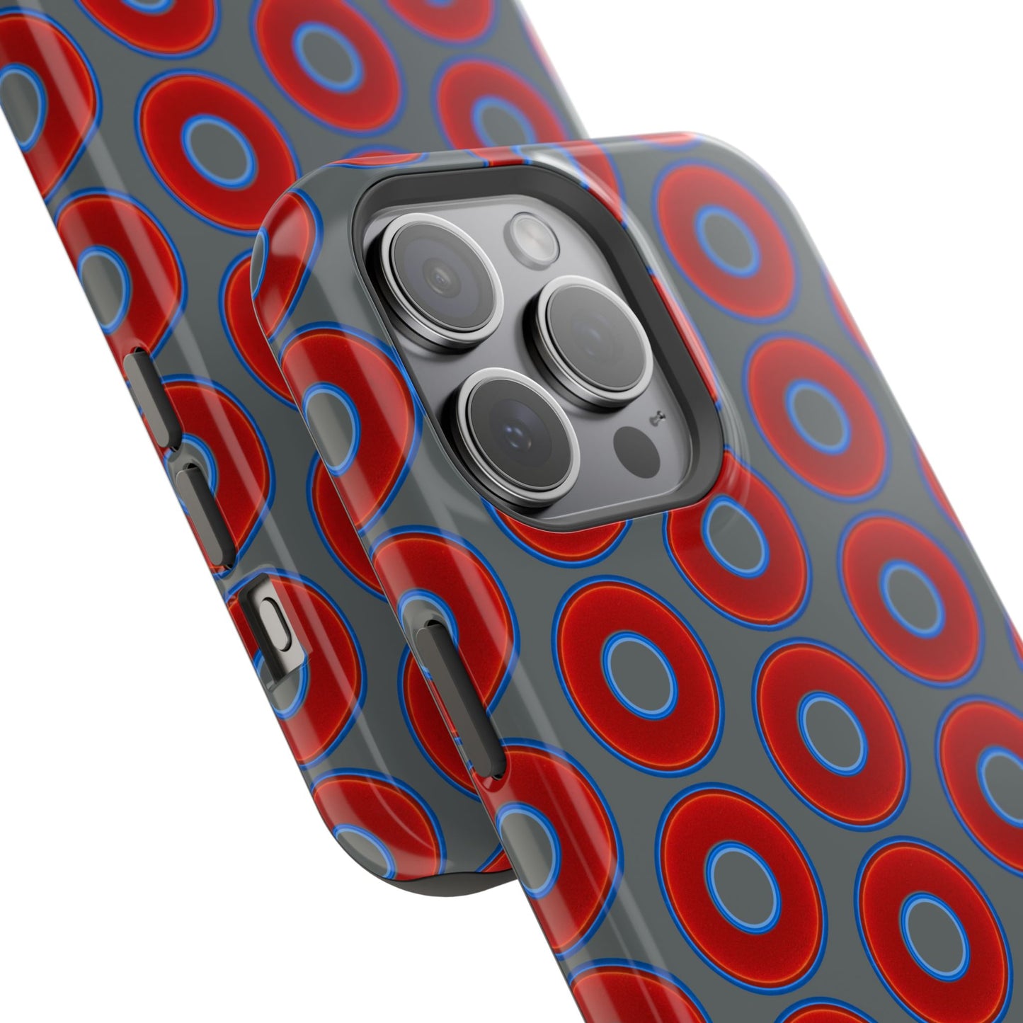 Magnetic Tough Donut Case - red vivid donut print w/dark gray background