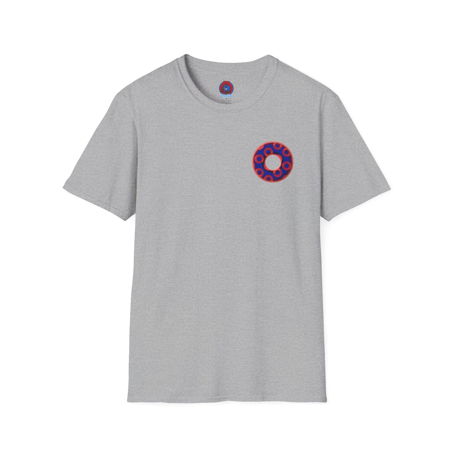 Classic Donut Tee - Unisex Soft-Style - "Kaleidoscope Abyss of Donut" - paradoxical print - variant 2 - series 1.0 - donut vortex - red/blue