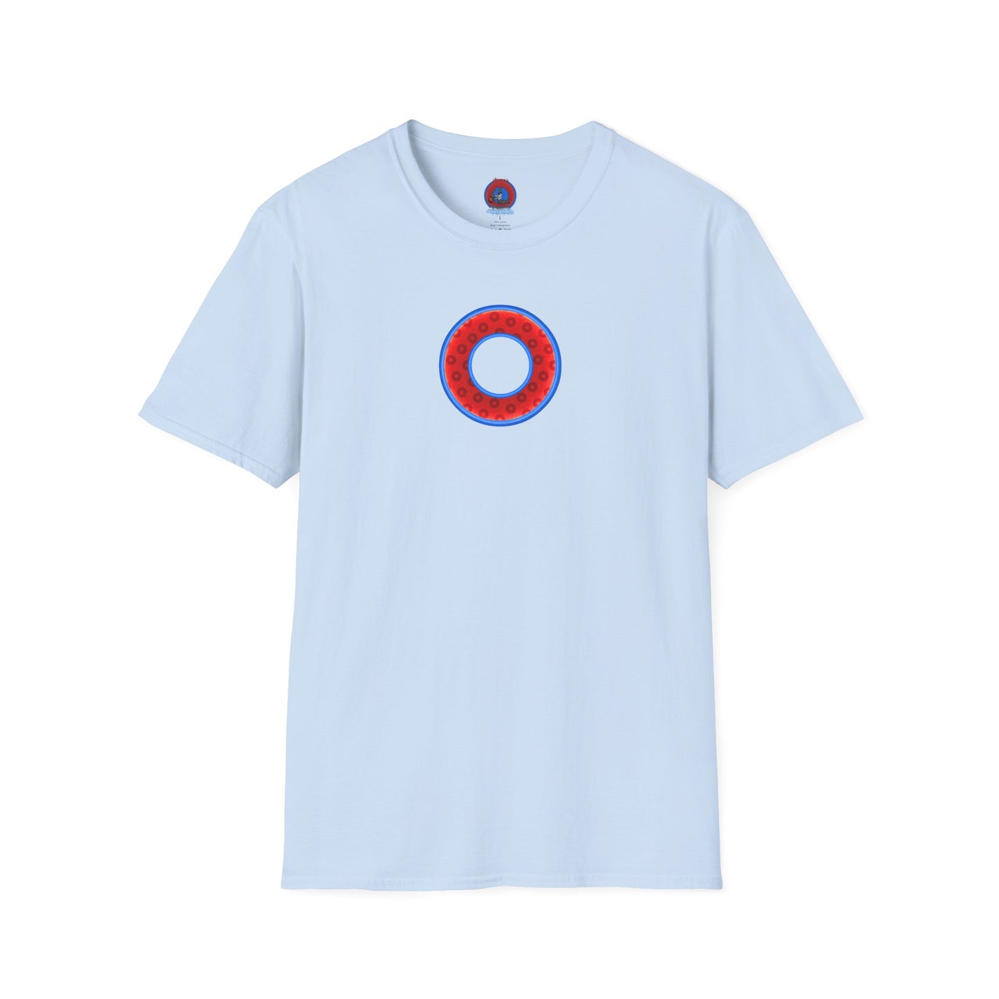 Plain Donuts/Unisex Soft-Style - "Plain Wide Mouthed Paradoxical Donuts" - red/medium royal blue donuts