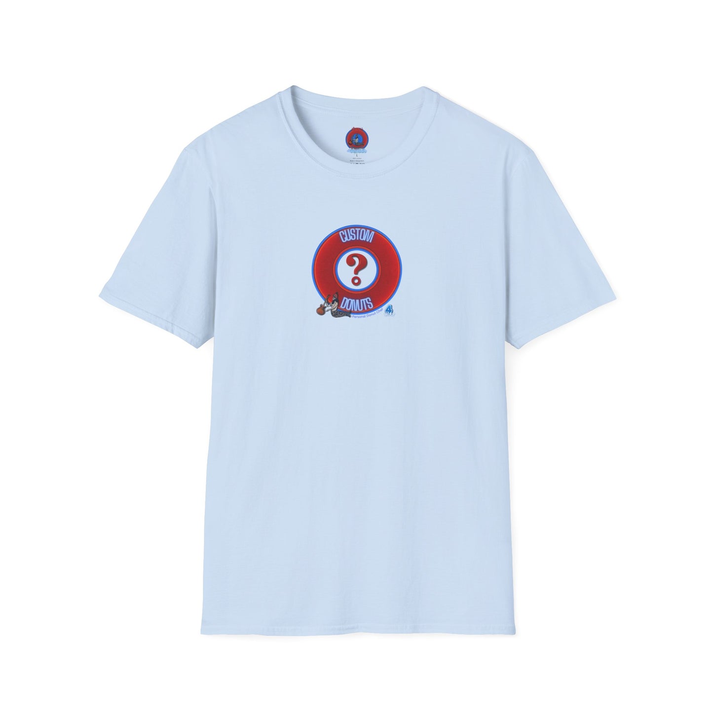 Classic Donut Tee - Unisex Soft-Style - "Example: Custom Donut Tee" - vivid red dirt mall donut