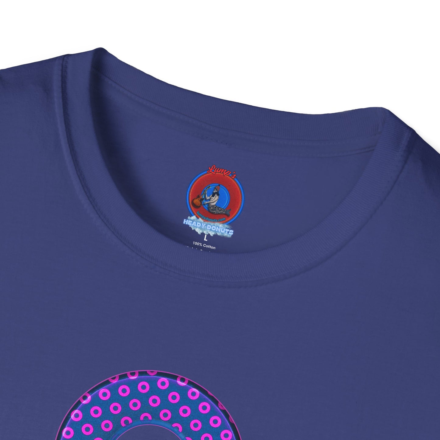 Plain Donuts/Unisex Soft-Style - "Plain Electric Paradoxical Donuts" - pink/dark blue donuts
