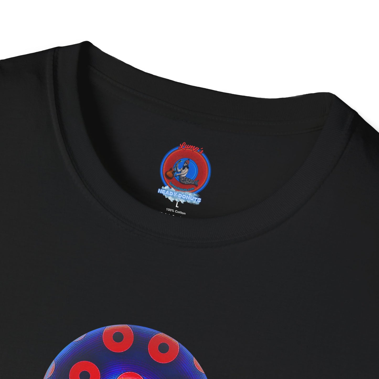 Classic Donut Tee - Unisex Soft-Style - "El Fuego Donut" - paradoxical blue/red donut
