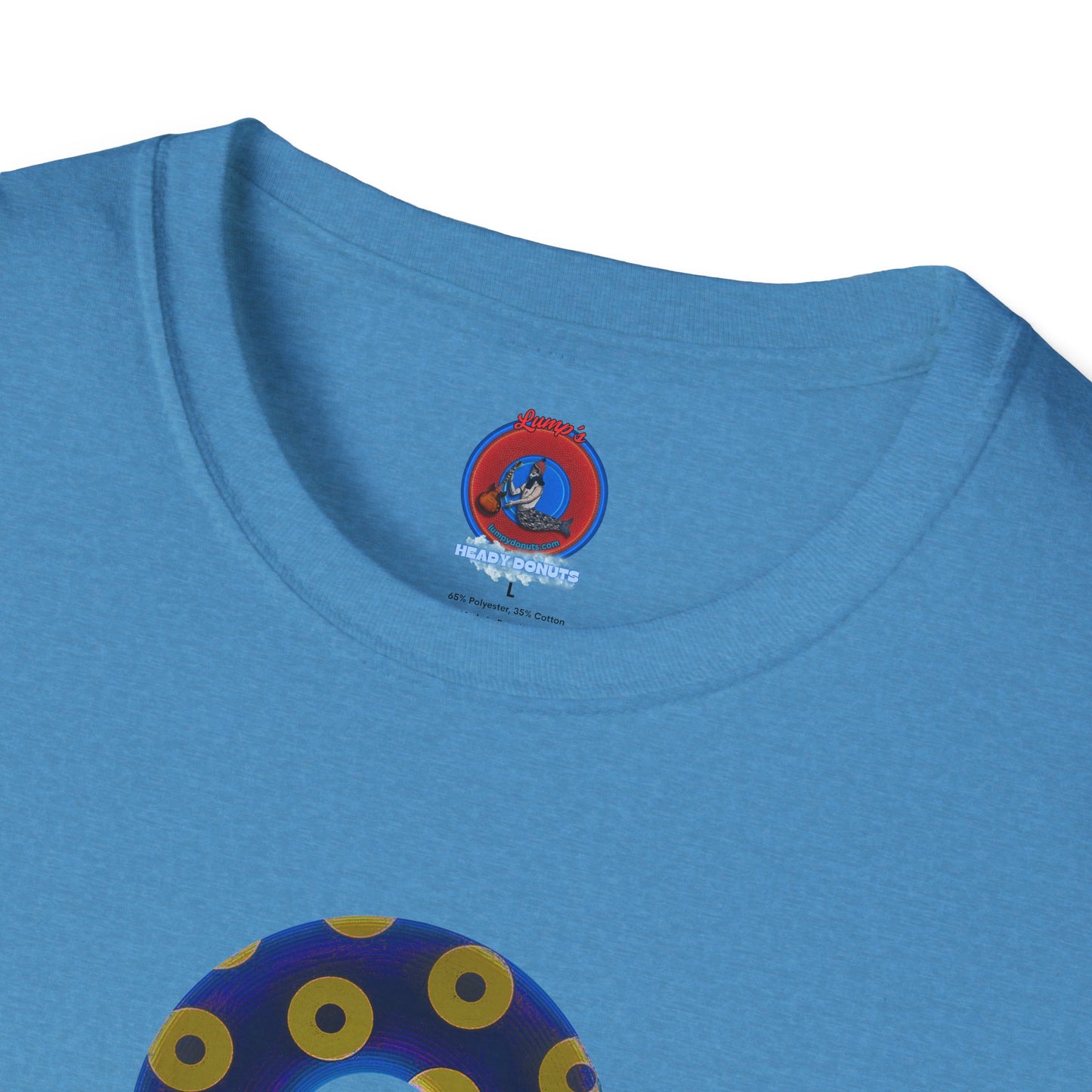 Plain Donuts/Unisex Soft-Style - "Plain Blimpy Paradoxical Donuts" - dark royal blue/yellow donuts