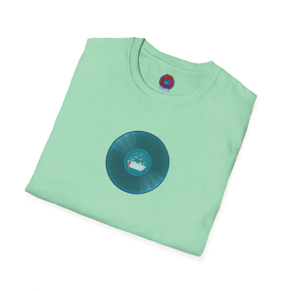 Classic Donut Tee - Unisex Soft-Style - "Bathtub Fun" - dark aquamarine donut