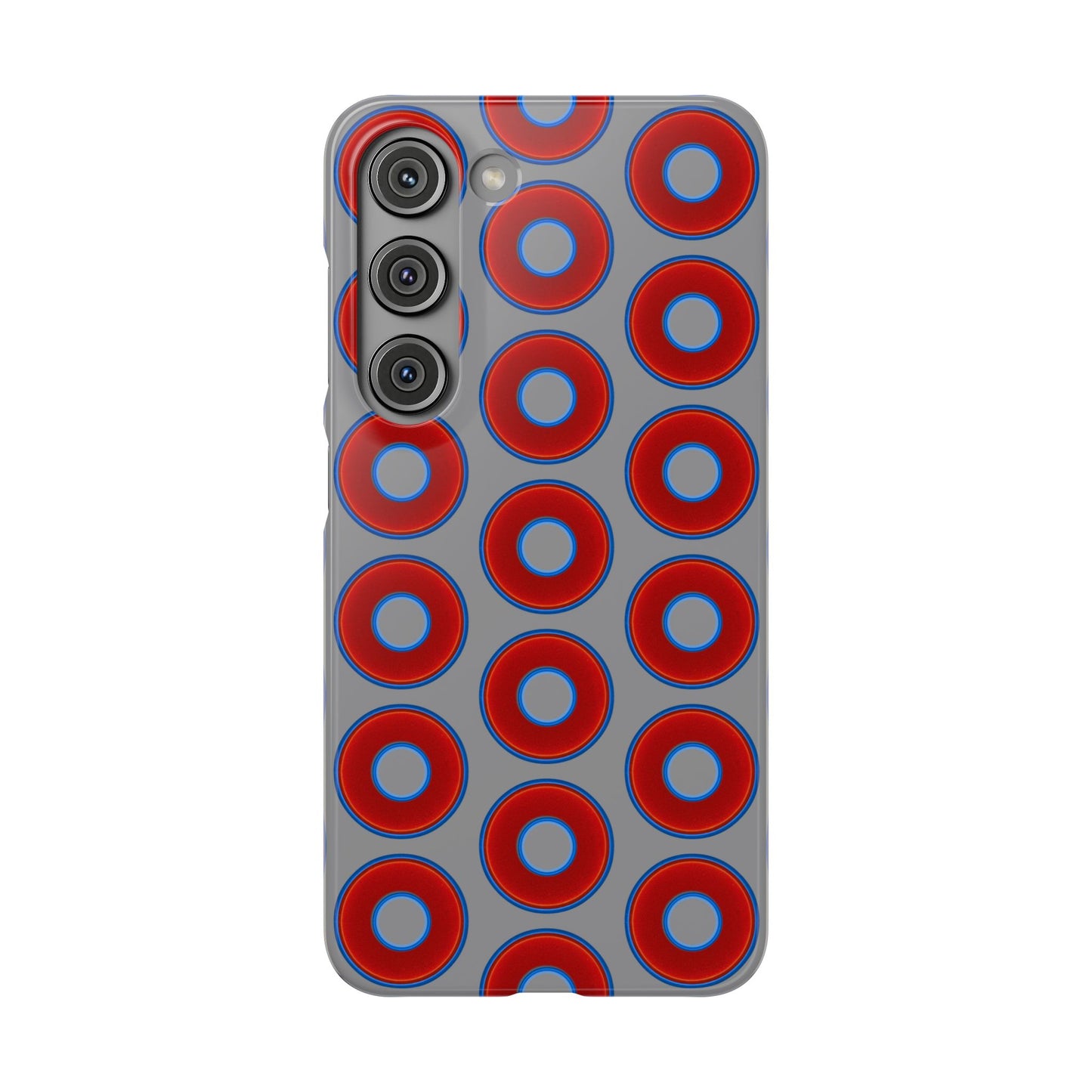 Donut Snap Case - red vivid donut print w/gray background