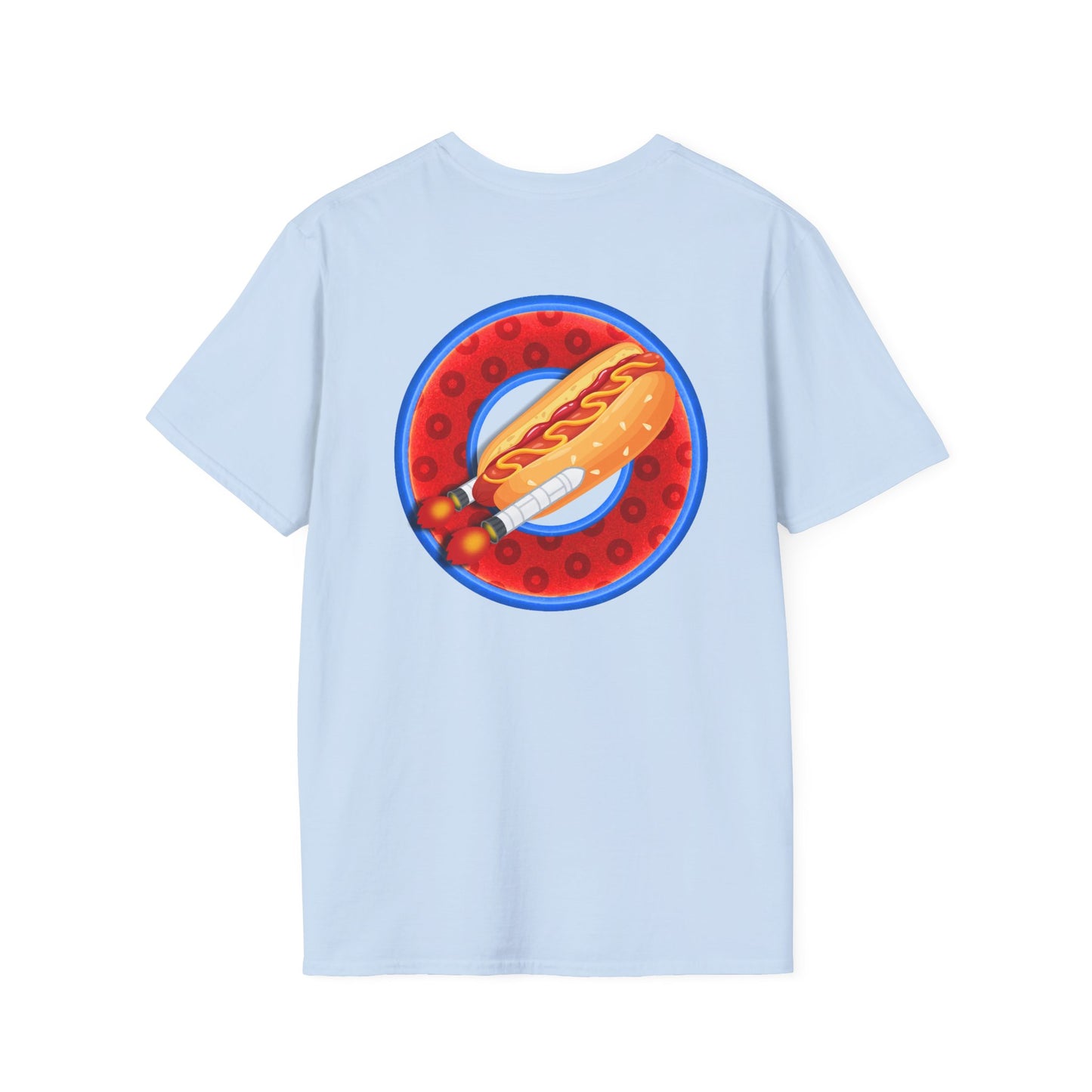Classic Donut Tee - Unisex Soft-Style - "Viva Las Vegas Donut" -  red paradox donut w/raw dogger - variant 2