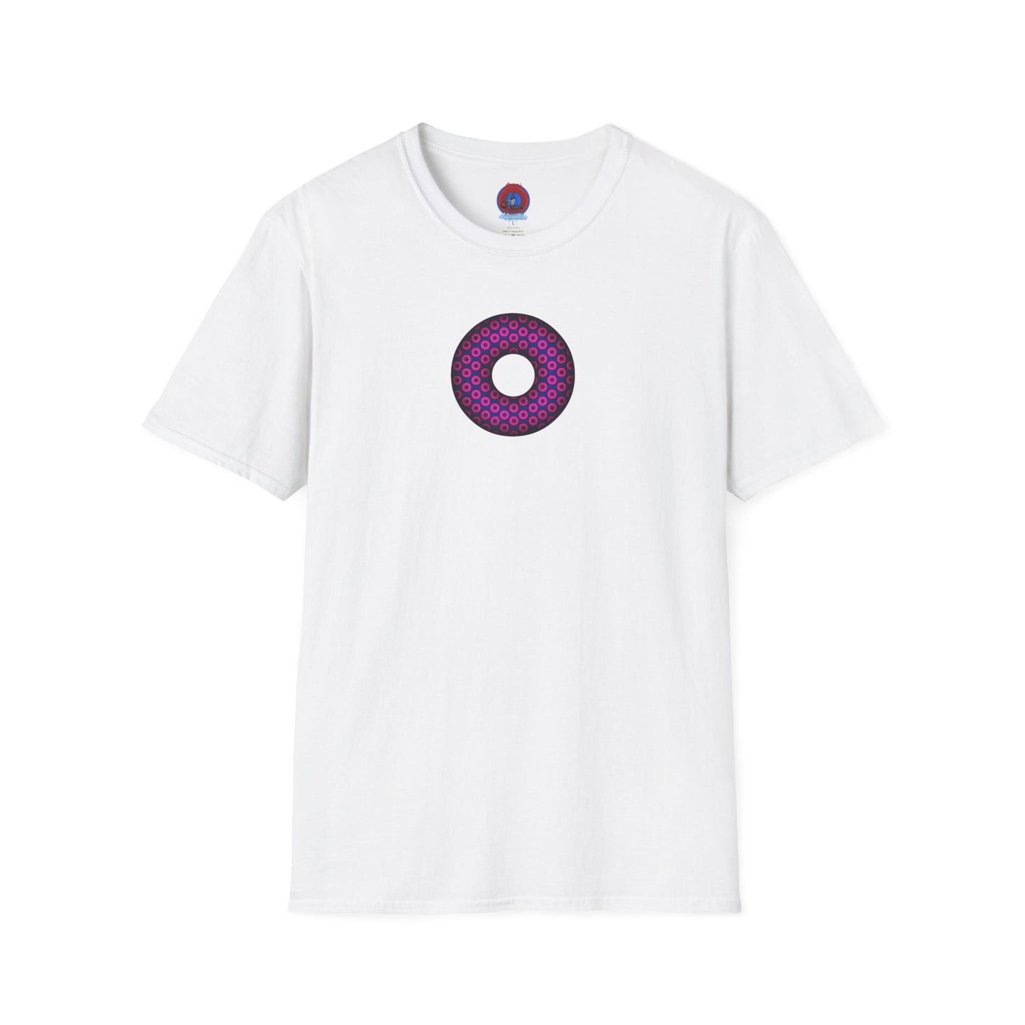 Plain Donuts/Unisex Soft-Style - "Plain Paradoxical Grided Donuts" - light magenta/dark blue donuts