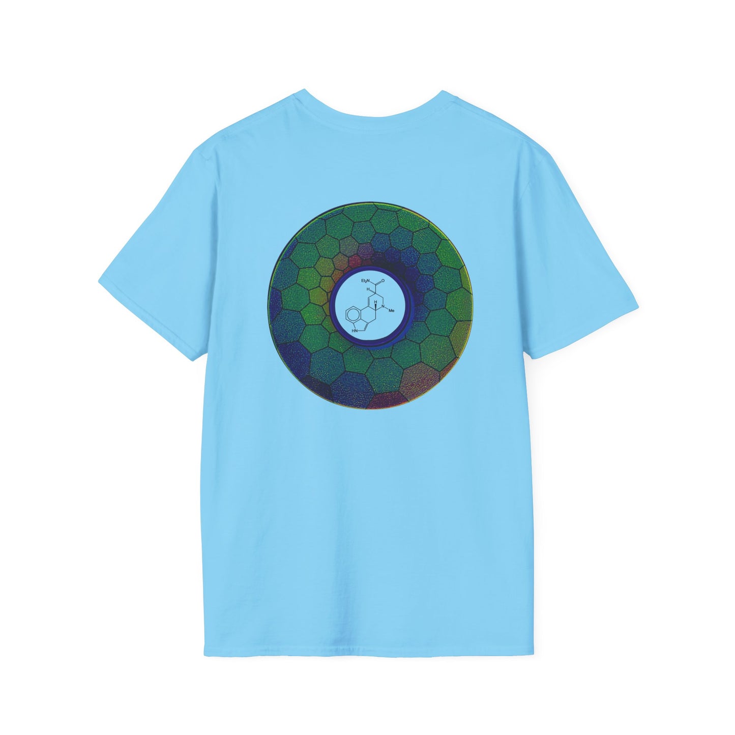 Classic Donut Tee - Unisex Soft-Style - "Dr. Albert Hofmann's Favorite Donut" - series 1.0  - variant 1 - green hexadonut