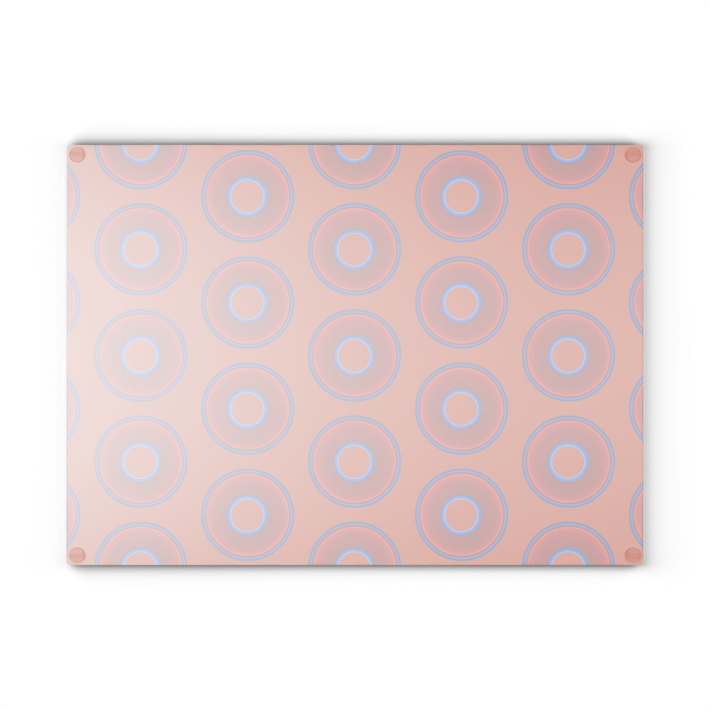 My Friend's Cutting Board - vivid red donuts w/dark orange background