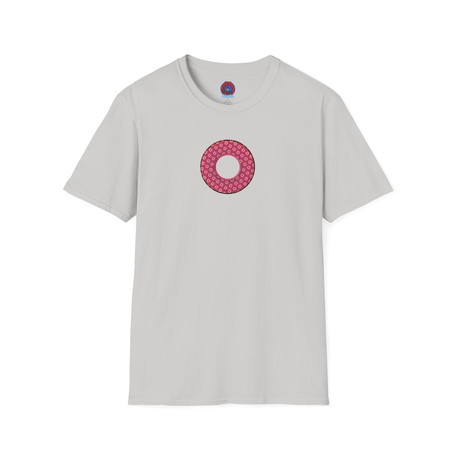 Plain Donuts/Unisex Soft-Style - "Plain Electric Paradoxical Donuts" - dark magenta/coral donuts