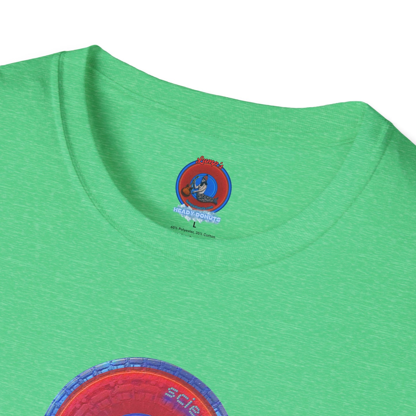 Classic Donut Tee - Unisex Soft-Style - "Tube Donuts" - series 1.0 - red donut/lighter blue bordering