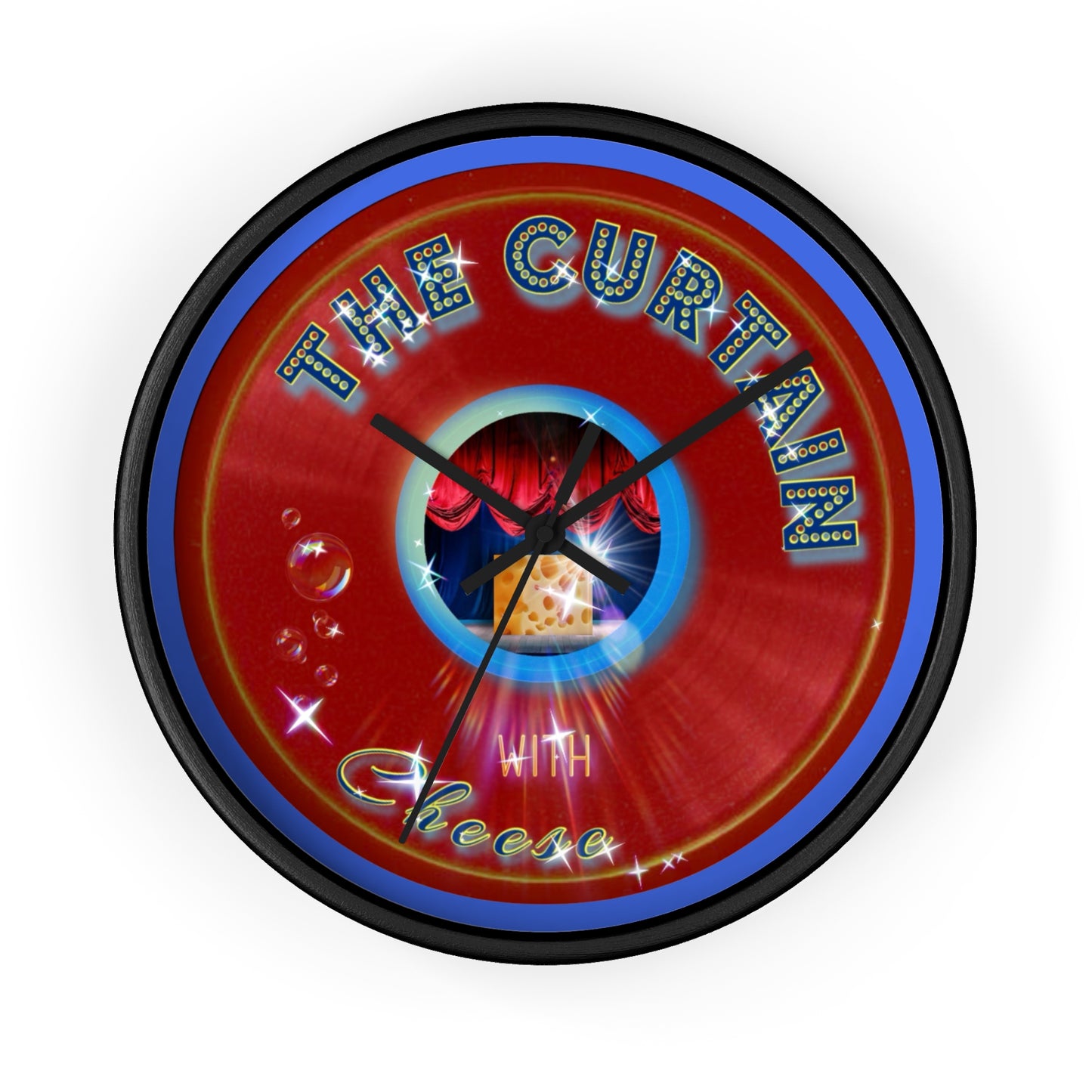Lumpy Wall Clock - "The Official Donut W/" - variant 2 - vivid red donut w/royal blue background