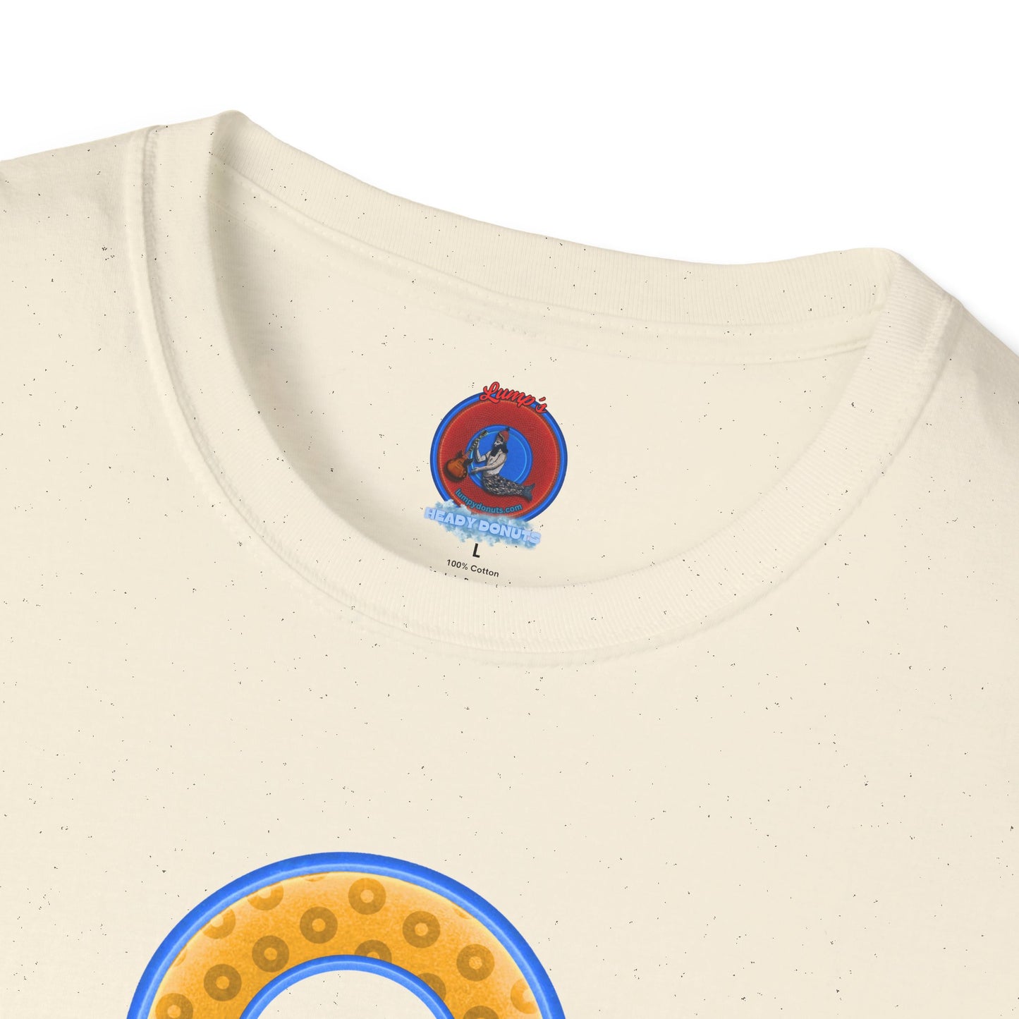 Plain Donuts/Unisex Soft-Style - "Plain Wide Mouthed Paradoxical Donuts" - yellow/light blue donuts