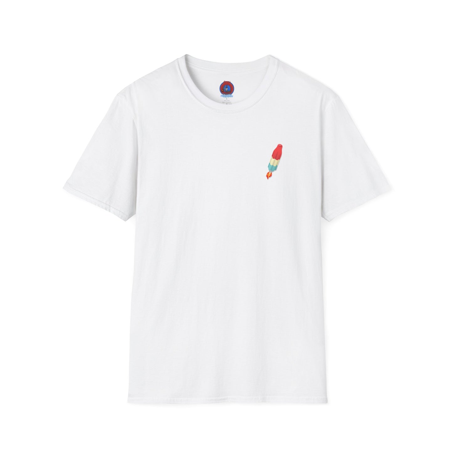 Classic Donut Tee - Unisex Soft-Style - "Blow this Popsicle Stand" - red/blue/cream - bomb pop