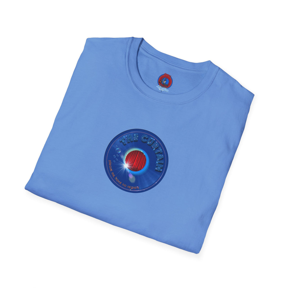 Classic Donut Tee - Unisex Soft-Style - "The Donut Without" - series 1.0  - variant 1 - vivid blue record donut