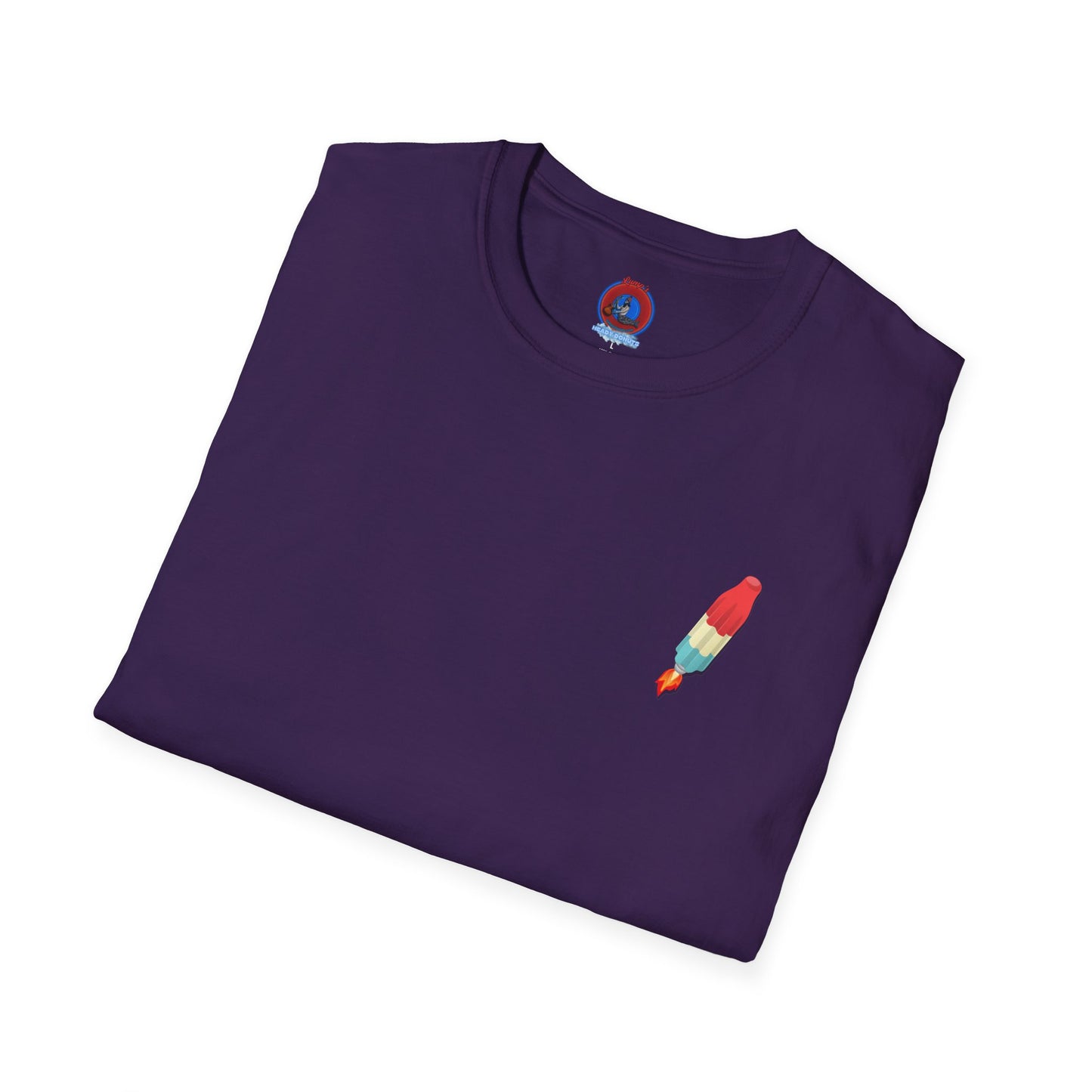 Classic Donut Tee - Unisex Soft-Style - "Blow this Popsicle Stand" - red/blue/cream - bomb pop