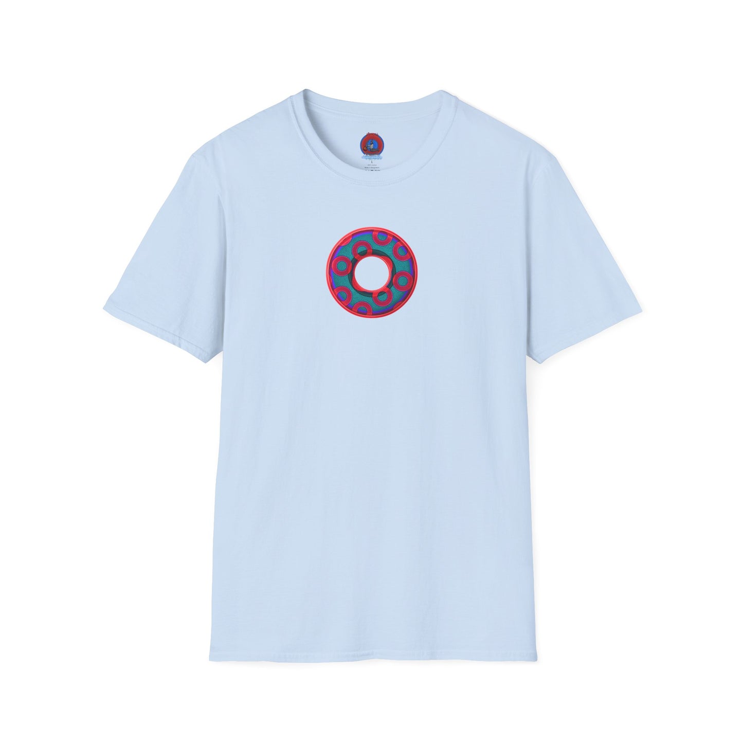 Plain Donuts/Unisex Soft-Style - "Plain Rustic Paradoxical Donuts" - red/steel blue donuts