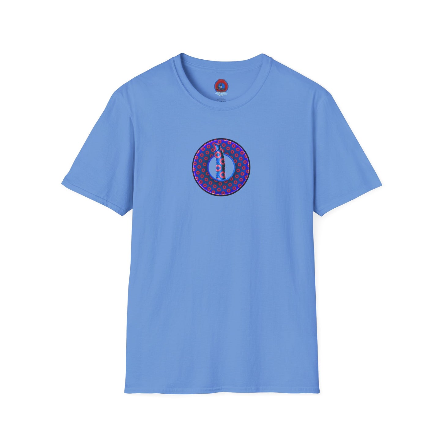 Classic Donut Tee - Unisex Soft-Style - "Sir Richard's Phamous Donut" - series 1.0  - variant 3 - red/blue paradox donut