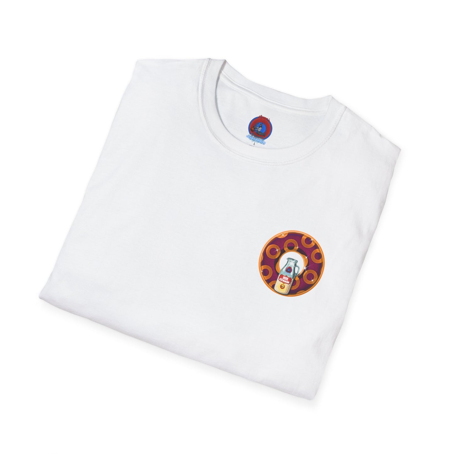 Classic Donut Tee - Unisex Soft-Style - "Princely Wooked Cream - YEMSG Donut " - burgundy/orange rustic paradox donut - variant 1
