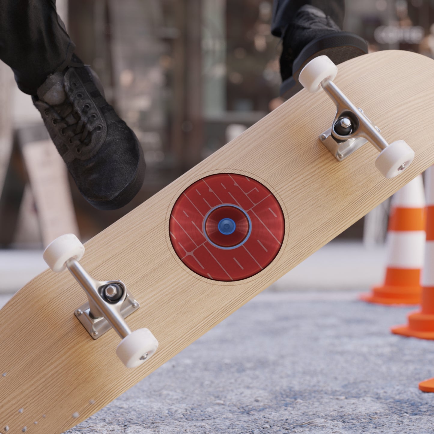Donut Bumper/Outdoor Sticker - "Harry Hoodlum Donut" - series 1.0 - variant 2 - red donut - [Die-Cut] 6"x 6"