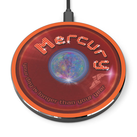 The Flow - Wireless Lumpy Donut Chargers - "Wireless Donut Charger of the Gods" - vivid red w/orange background - variant - 4