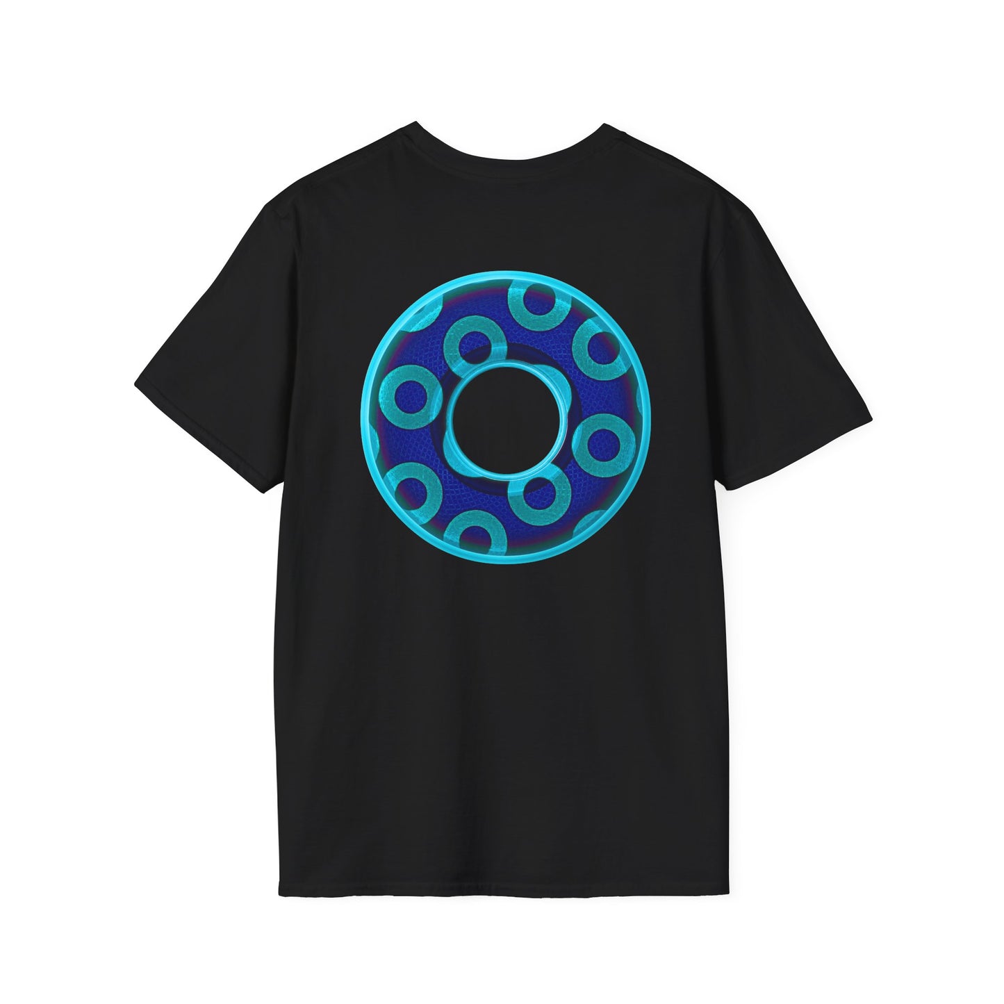 Plain Donuts/Unisex Soft-Style - "Plain Rustic Paradoxical Donuts" - aquamarine/dark blue donuts