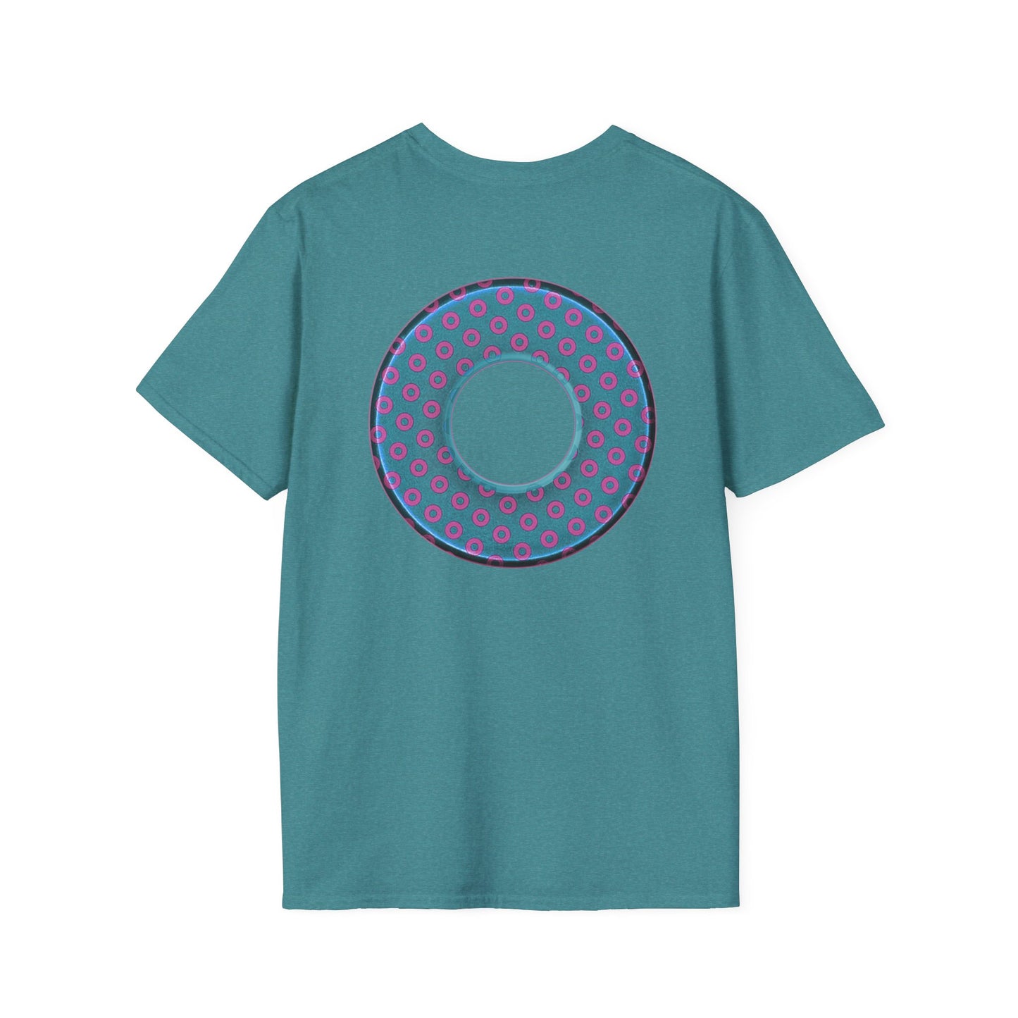 Plain Donuts/Unisex Soft-Style - "Plain Electric Paradoxical Donuts" - light blue/magenta donuts