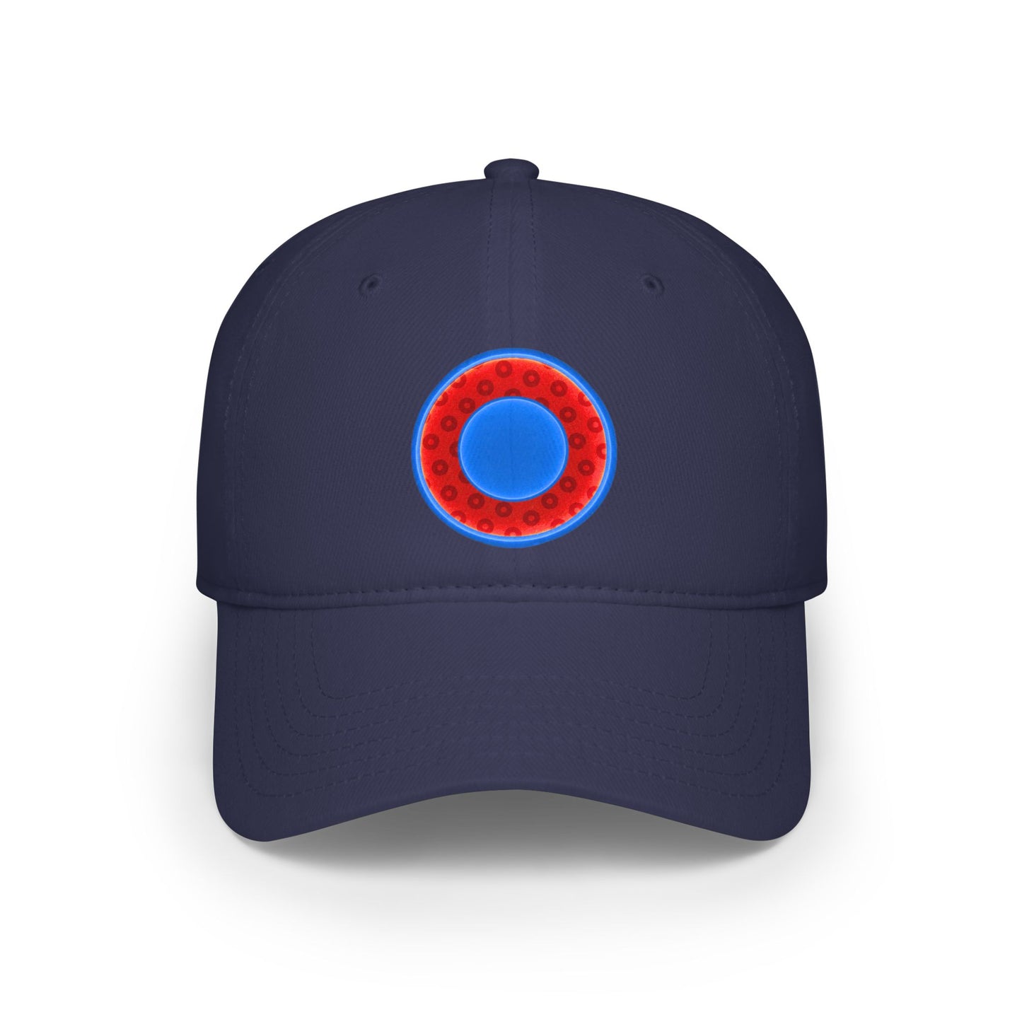 Lumpy Donut Baseball Cap - "Plain Paradoxical Wide Mouth Donut Cap" - paradoxical blue/red wide mouth donut w/ - variant 3