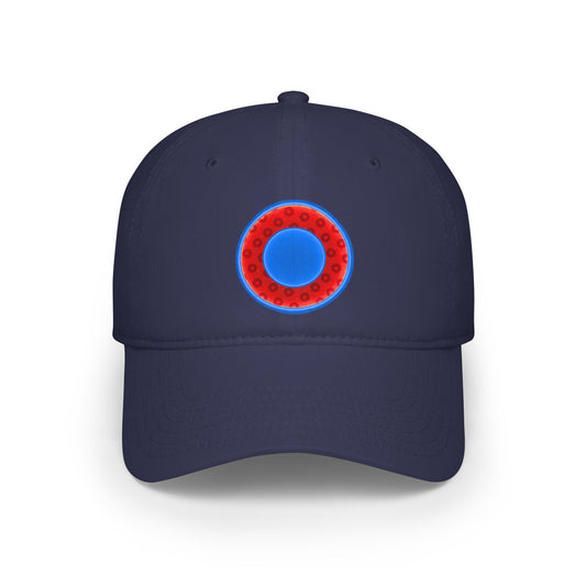 Lumpy Donut Baseball Cap - "Plain Paradoxical Wide Mouth Donut Cap" - paradoxical blue/red wide mouth donut w/ - variant 3