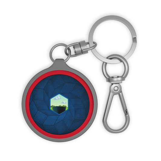 Lumpy Donut Keychain - "Rhombus Cubed? Mind Blown " - series 1.0 - blue cubed donut