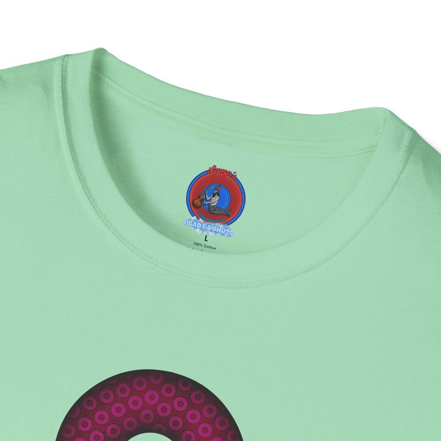 Plain Donuts/Unisex Soft-Style - "Plain Paradoxical Grided Donuts" - dark magenta/burgundy donuts