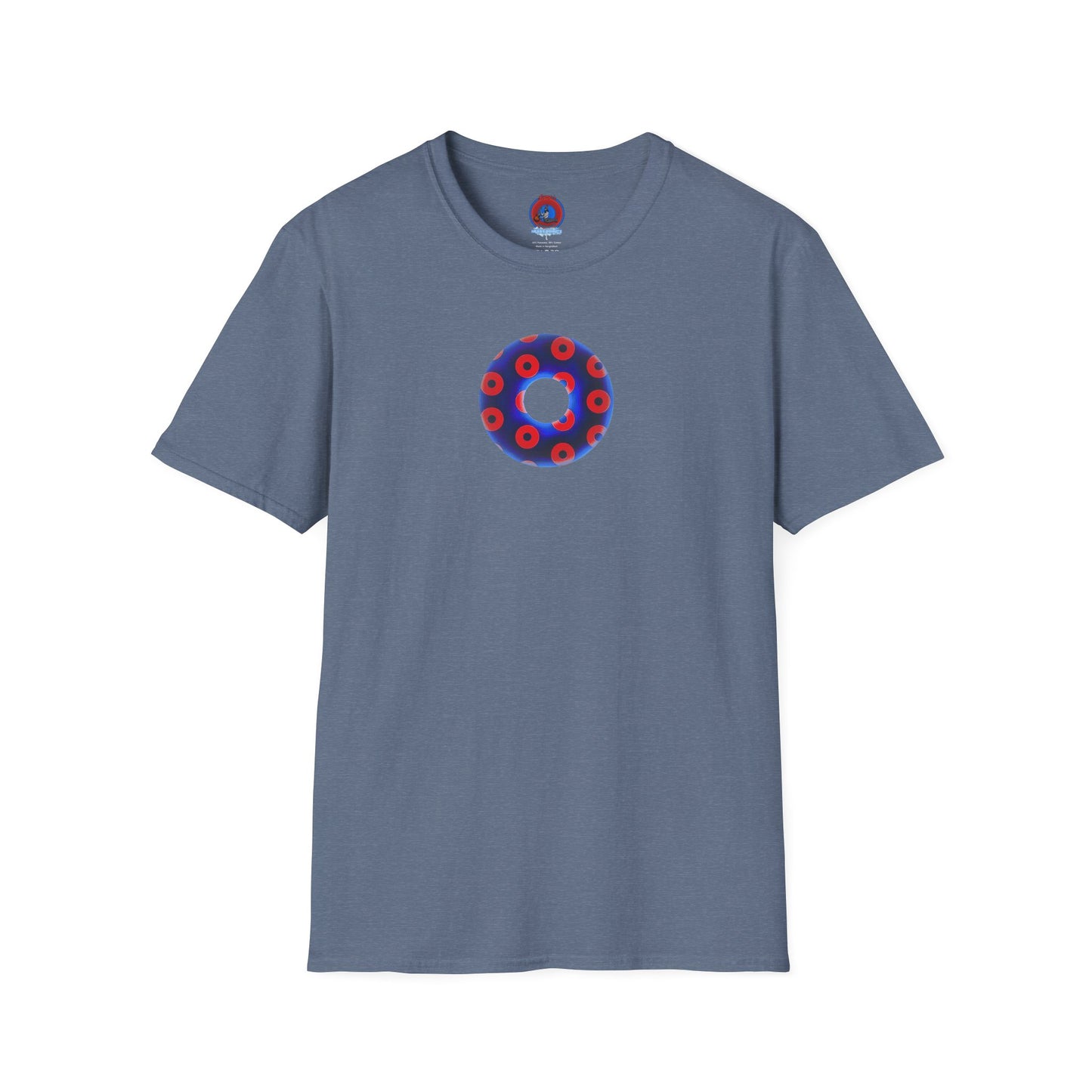Plain Donuts/Unisex Soft-Style - "Plain Blimpy Paradoxical Donuts" - vivid royal blue/red donuts