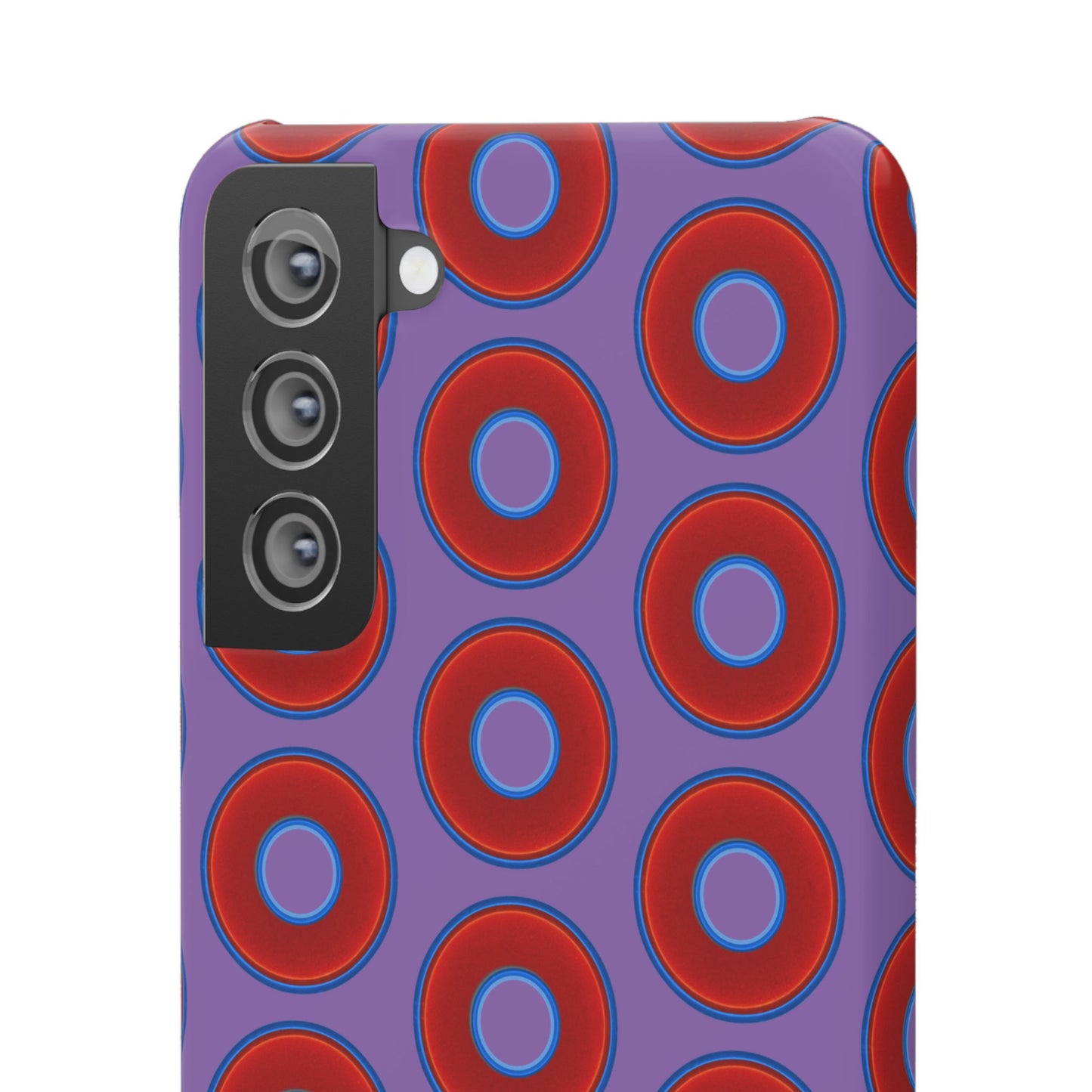 Lumpy Donut Snap Case - red vivid donut print w/light purple background