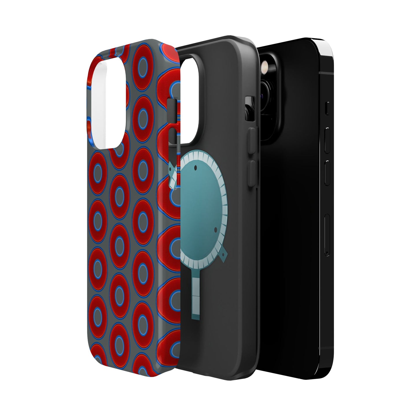Magnetic Tough Donut Case - red vivid donut print w/dark gray background