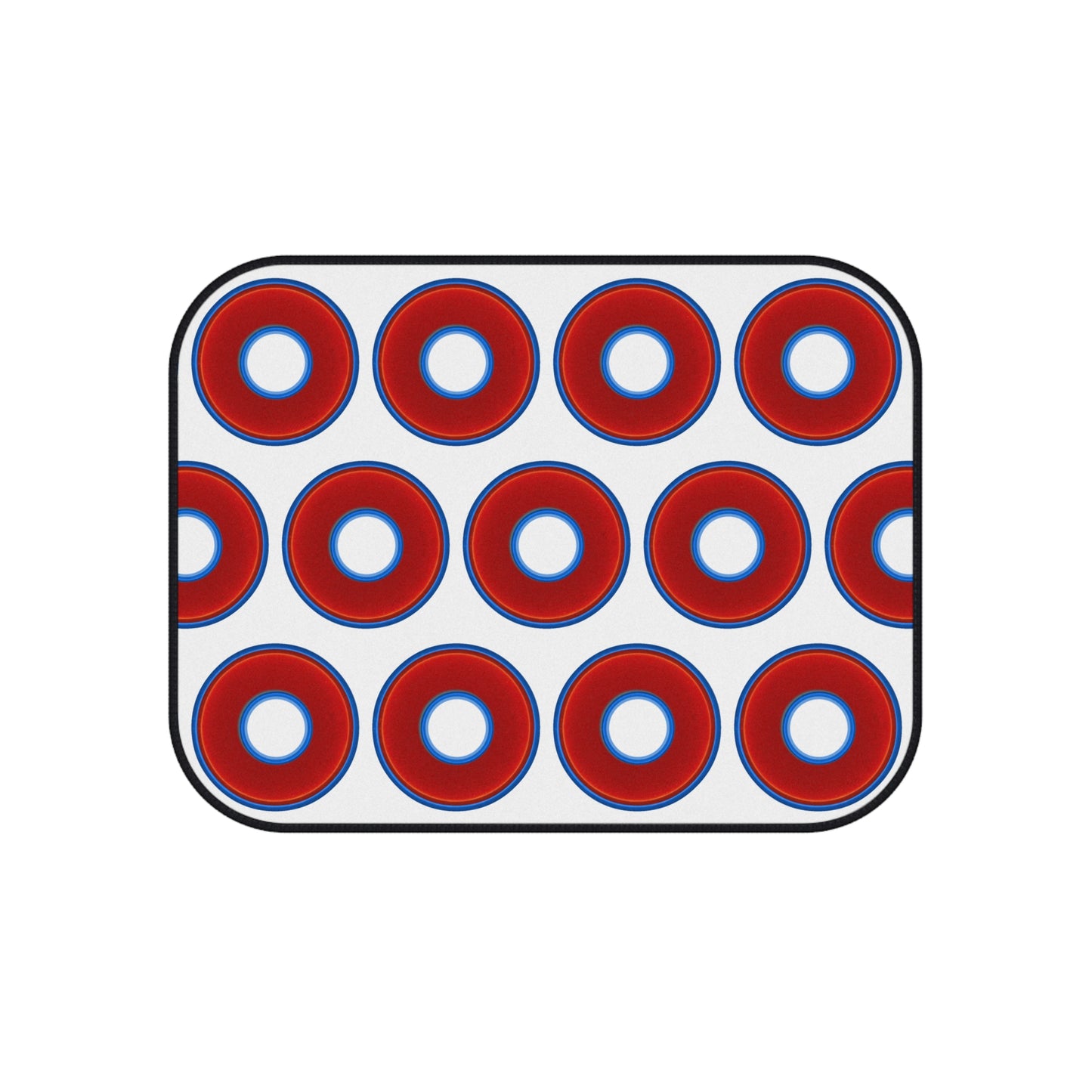 Contacted Car Mats - vivid donut print w/white background