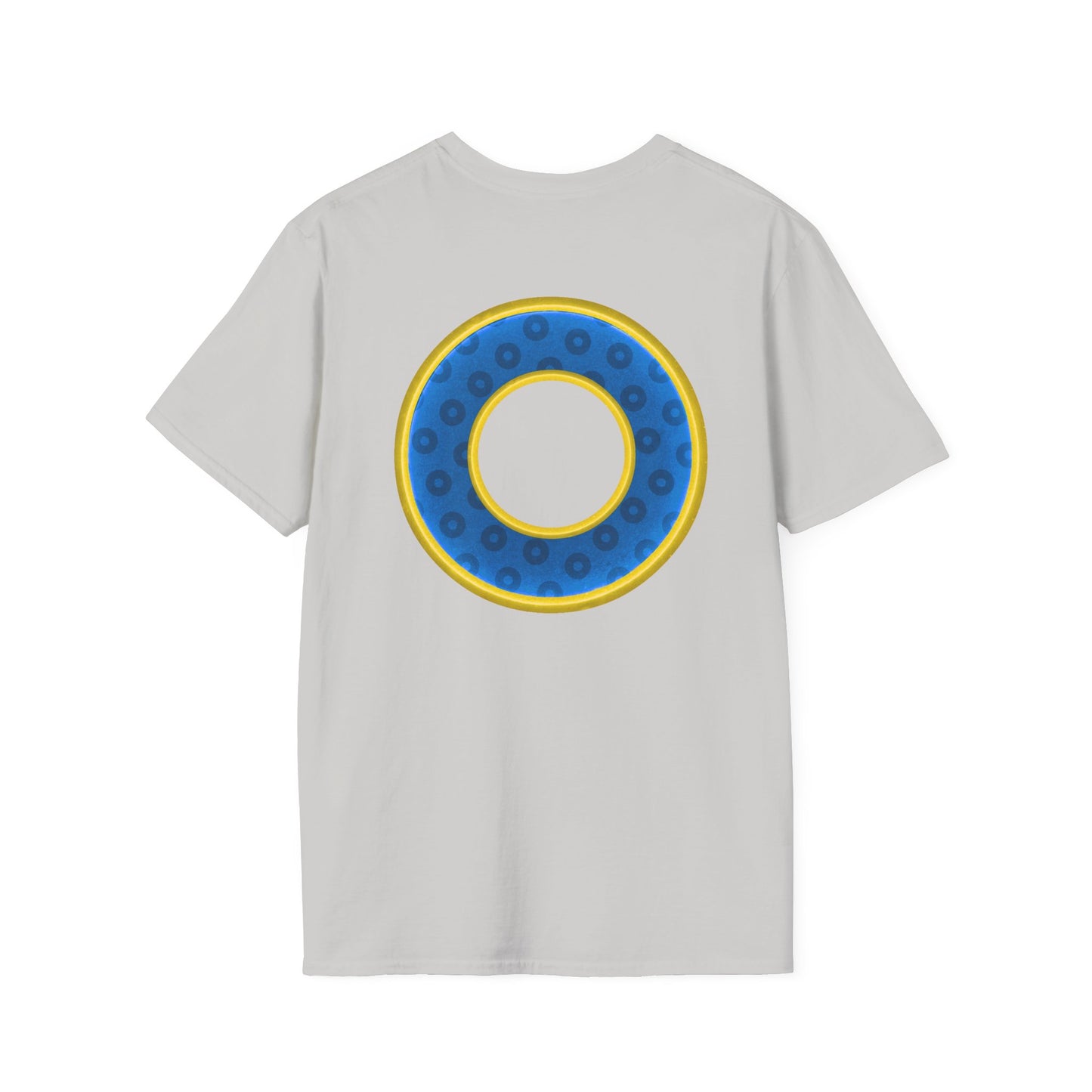 Plain Donuts/Unisex Soft-Style - "Plain Wide Mouthed Paradoxical Donuts" - blue/yellow donuts