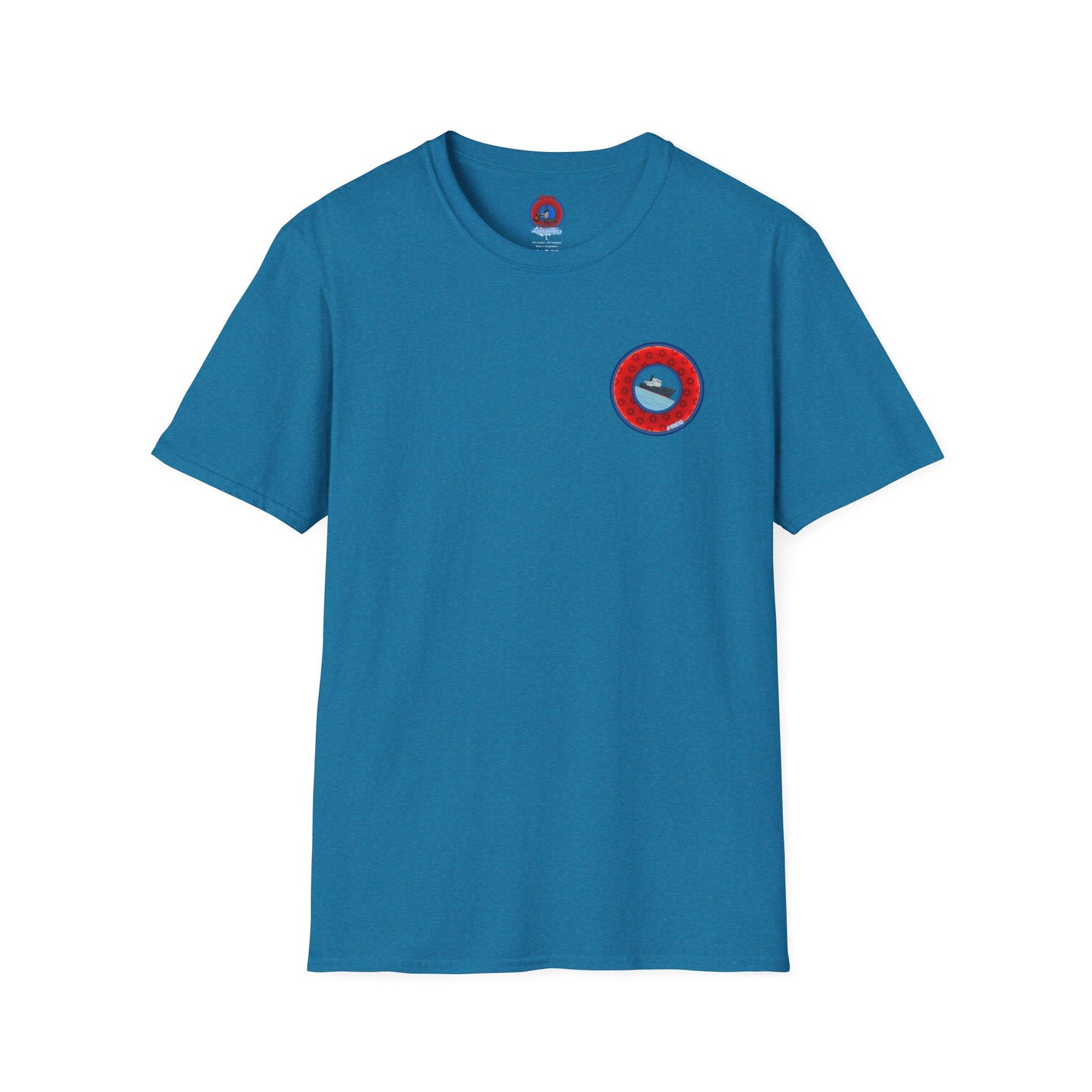 Classic Donut Tee - Unisex Soft-Style - "Phree Donut Sliders" - red/blue widemouthed paradox donut