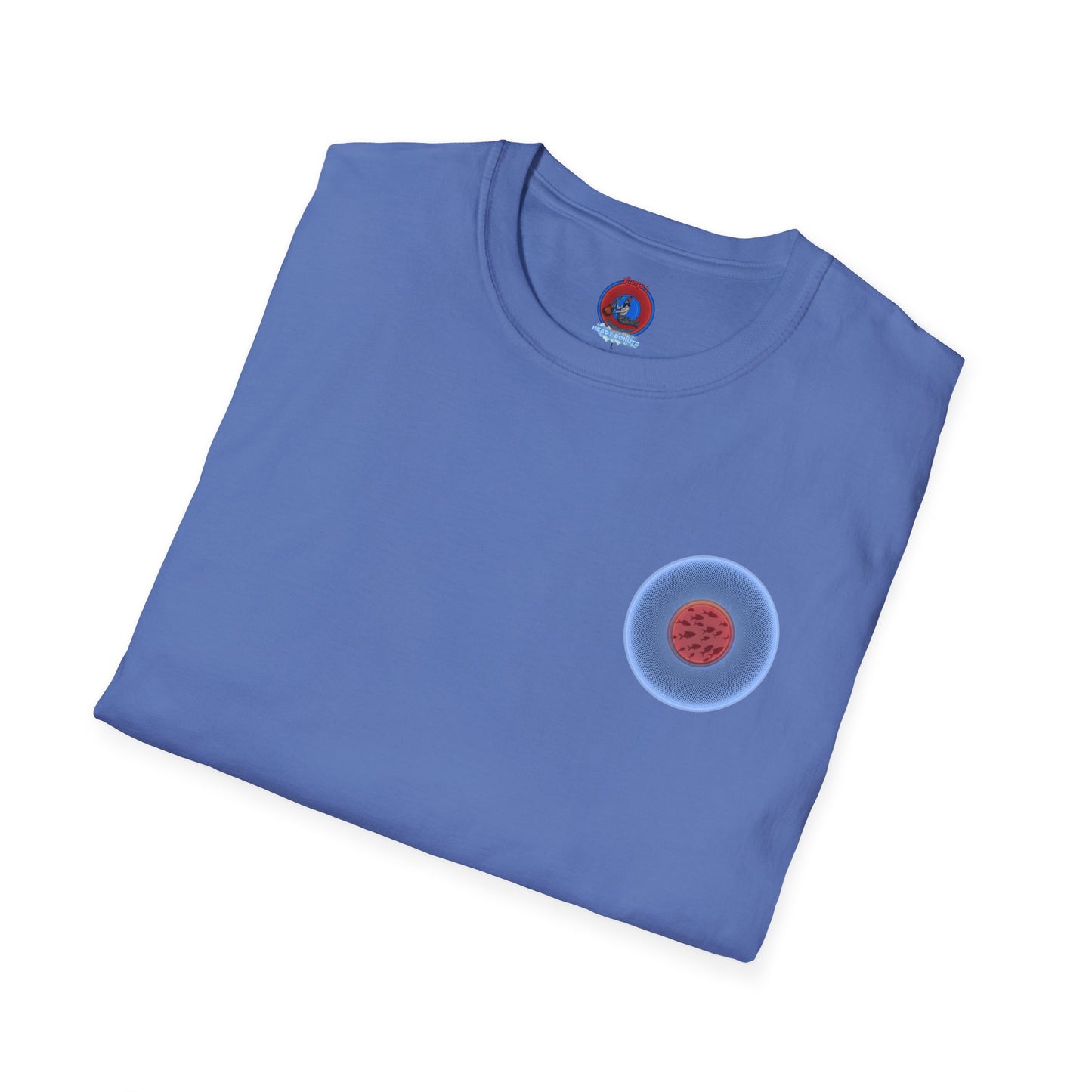 Classic Donut Tee - Unisex Soft-Style - "Swimming By" - variant 2 - blue phatty donut - series 1.0