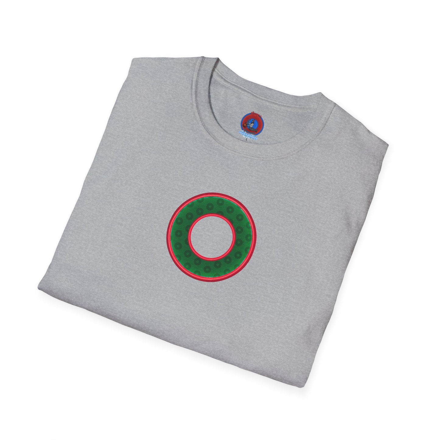 Plain Donuts/Unisex Soft-Style - "Plain Wide Mouthed Paradoxical Donuts" - dark green/red donuts