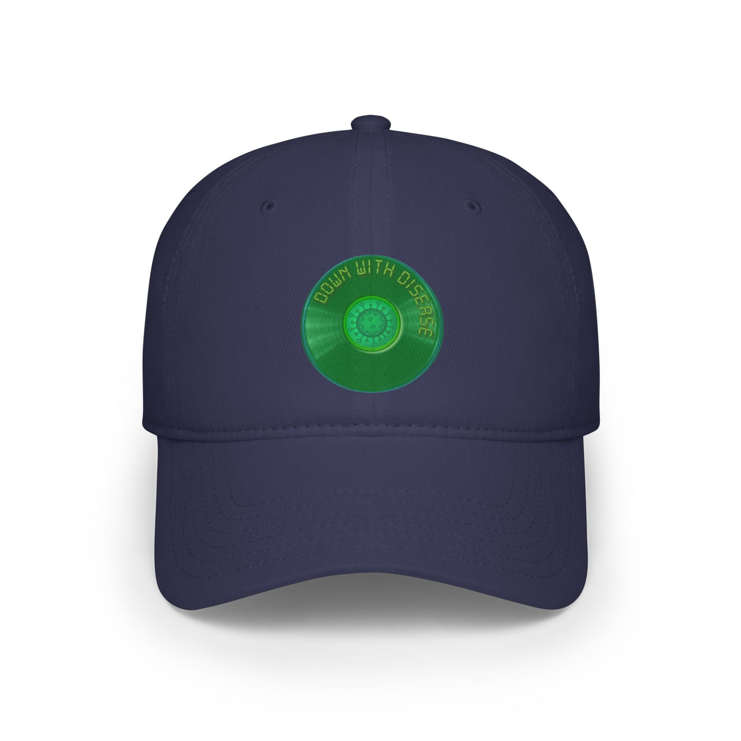 Lumpy Donut Baseball Cap - "Down with this Baseball Cap" - vivid green record donut w/
